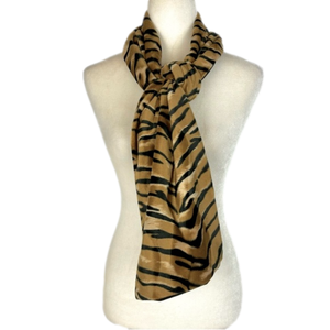 Tiger print faux-fur scarf
